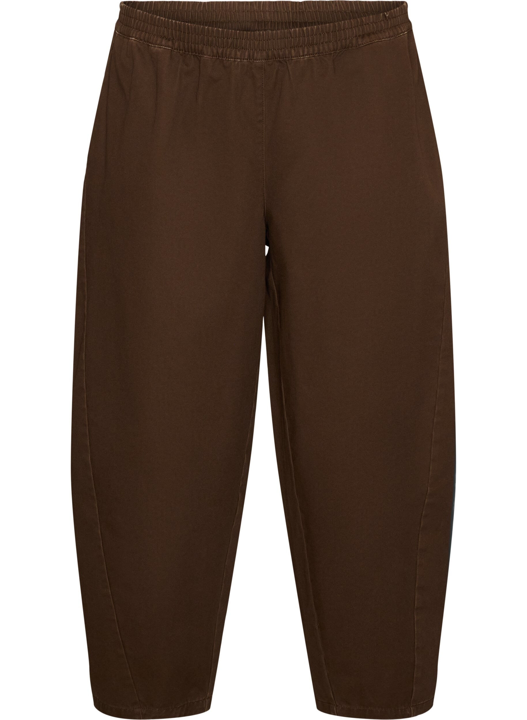Barrel-Jeans mit hoher Taille und elastischem Bund