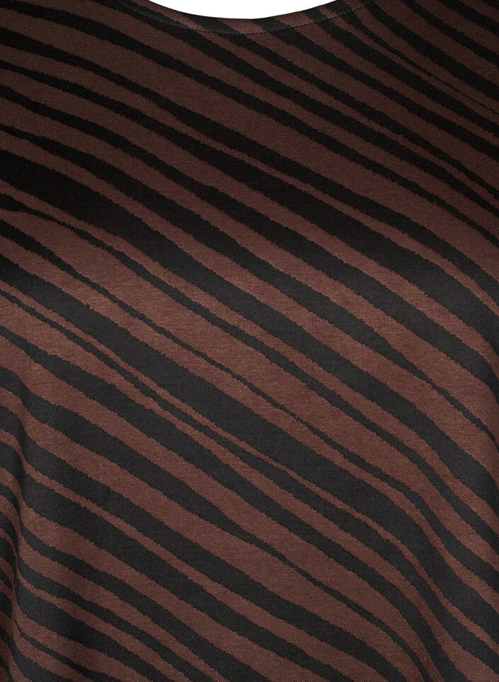 Oversize-Bluse mit Muster, Braun, Packshot image number 2