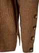 Strickbluse mit Rippstruktur und Knopfdetails, Braun, Packshot image number 3