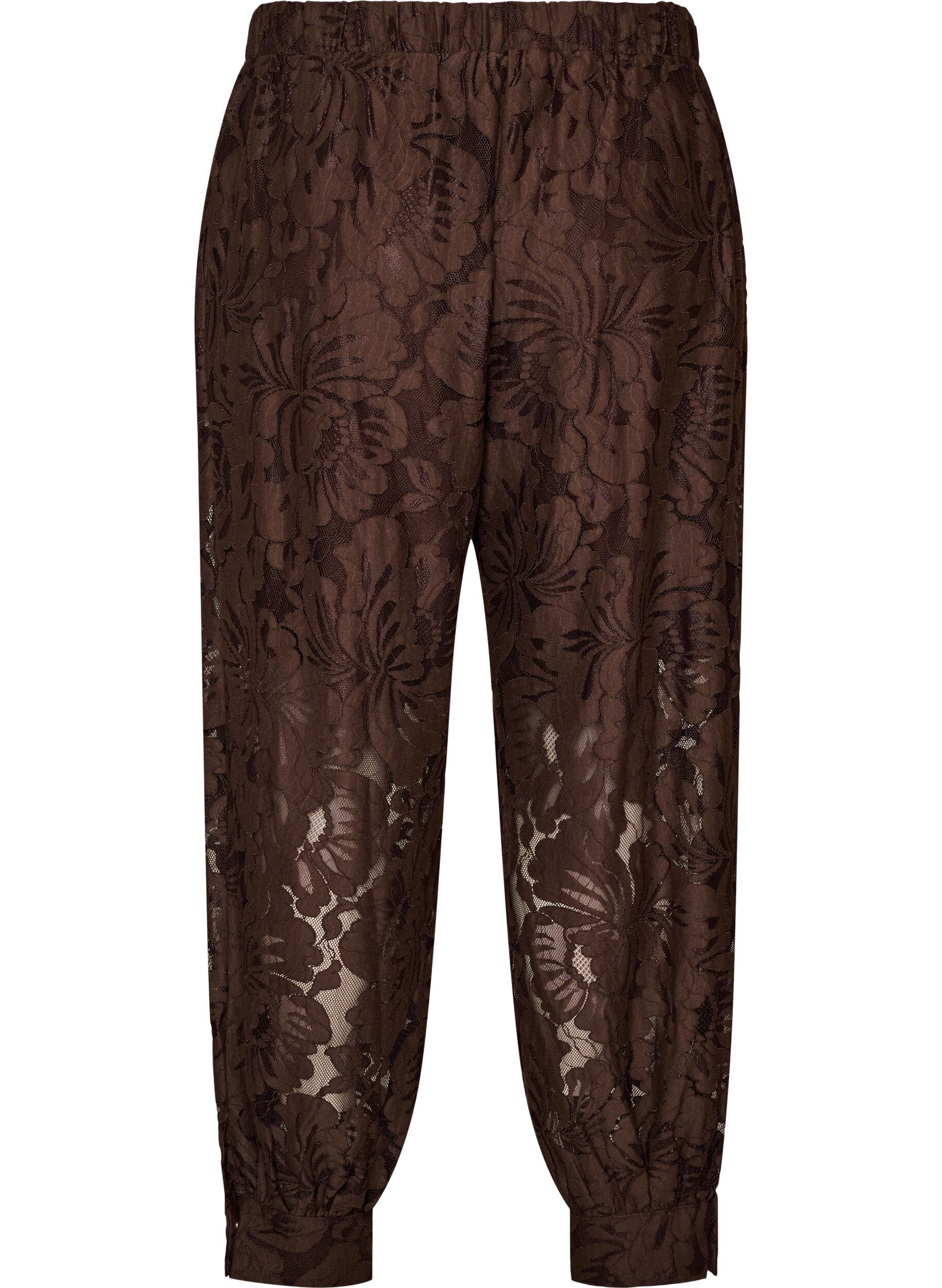 ZizziBallonhose aus Spitze mit Innenshorts, Braun, Packshot image number 1