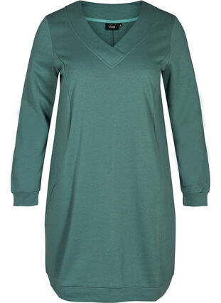 Sweatshirt-Kleid mit V-Ausschnitt, North Atlantic, Packshot image number 0