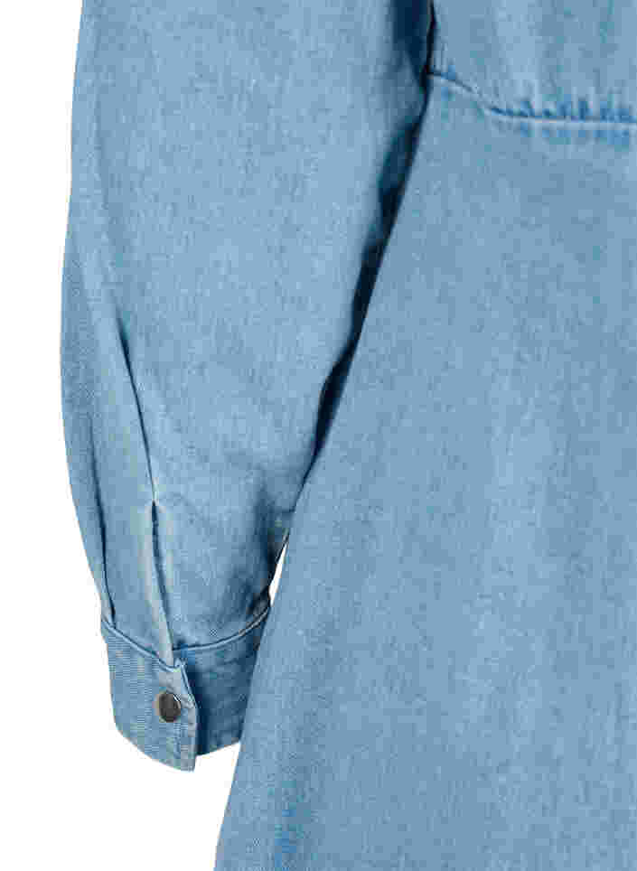 Denim-Kleid mit Knöpfen und langen Ärmeln, Light blue denim, Packshot image number 3