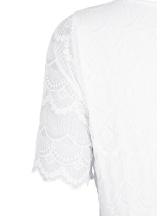 Partykleid mit Spitze und Empire-Taille, Bright White, Packshot image number 3