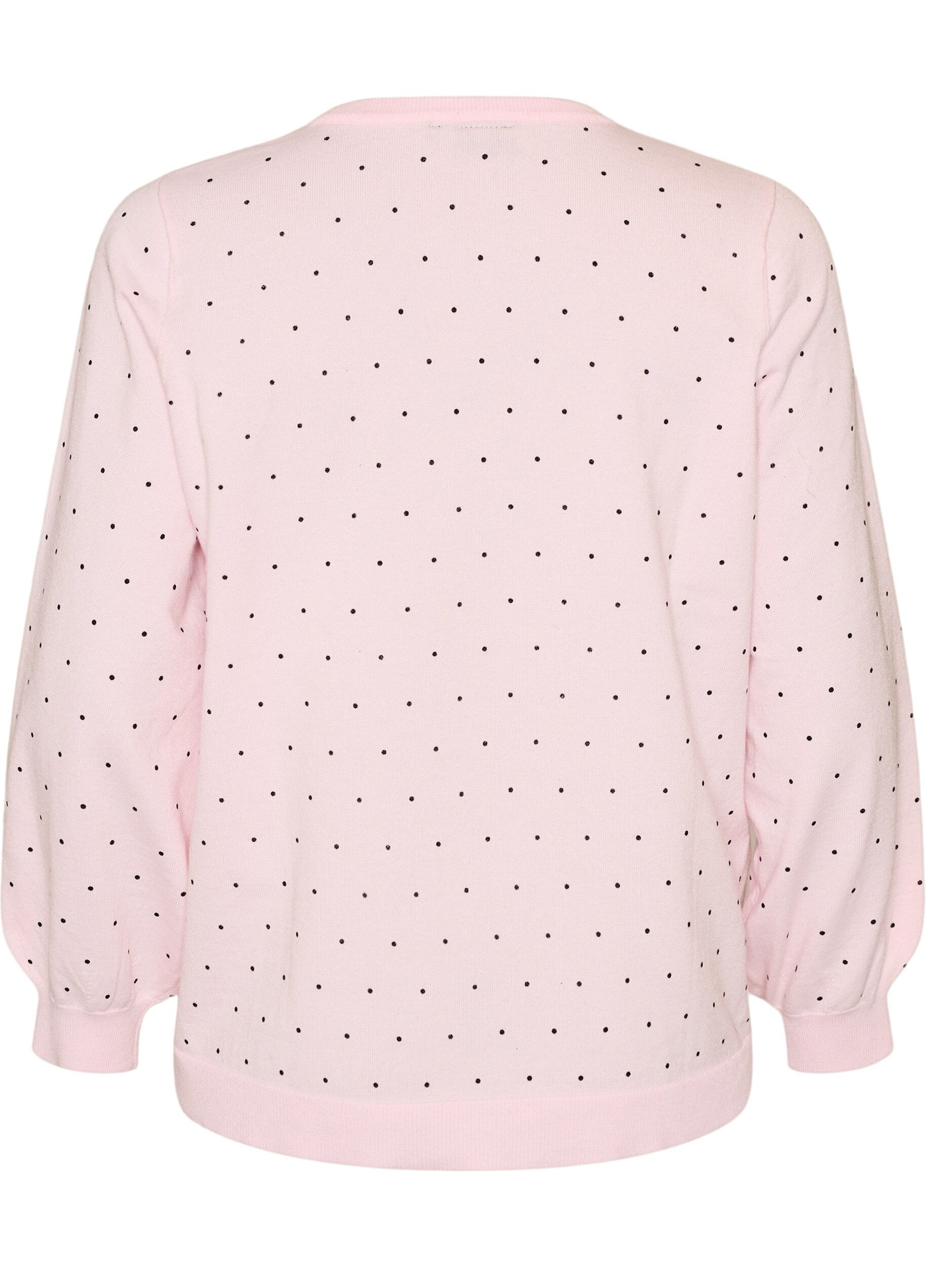 ZizziStrickbluse mit kleinen Punkten, Pink, Packshot image number 1