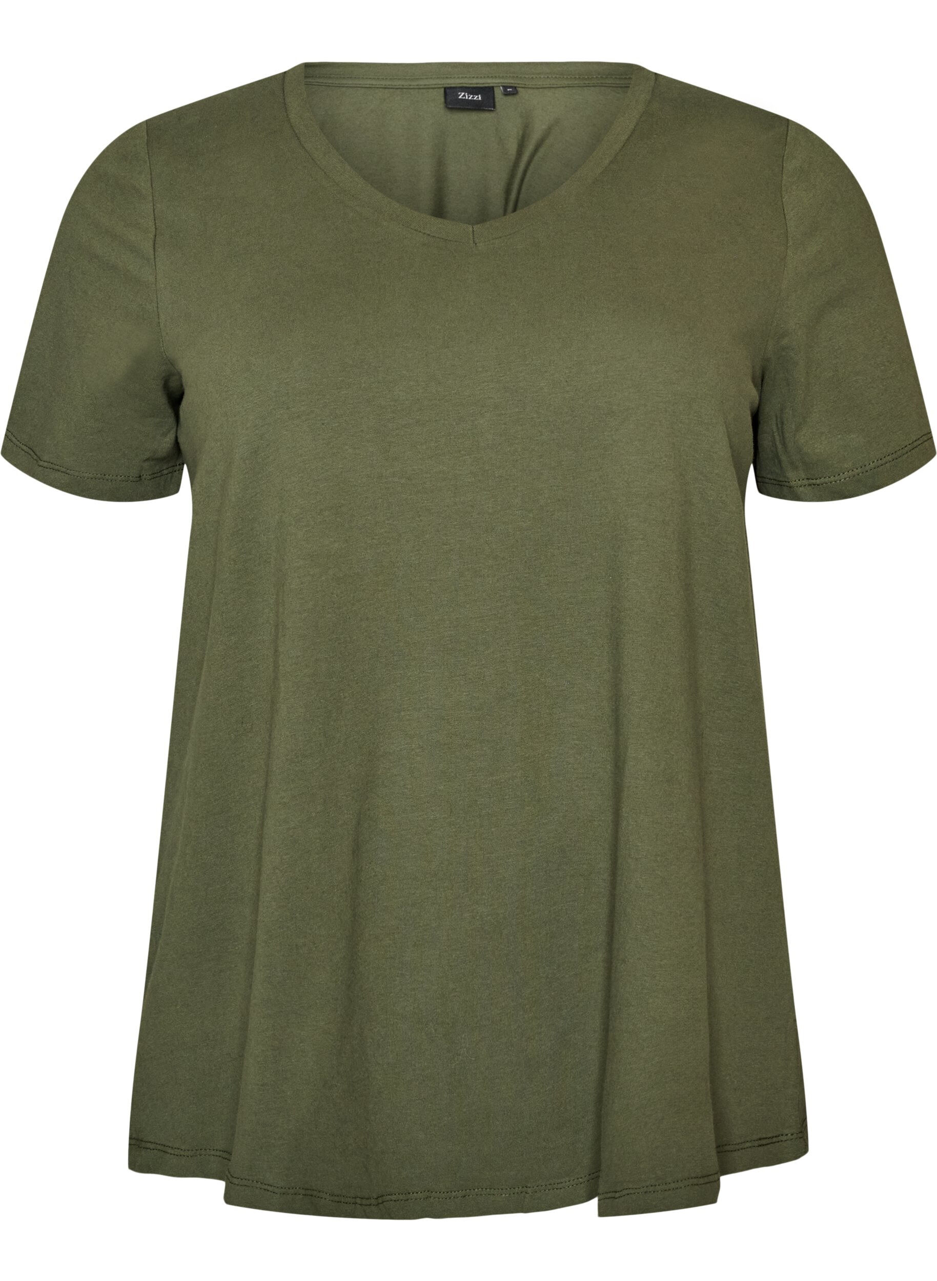 Unifarbenes Basic-T-Shirt aus Baumwolle
