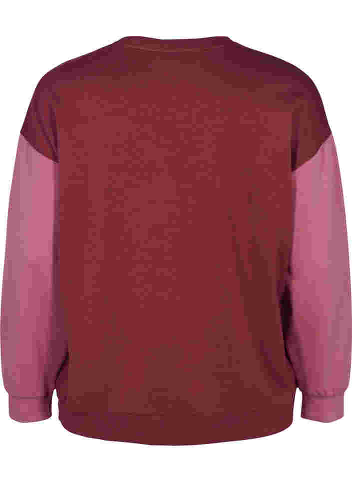 Sweater mit Colour-Block, Red Mahogany/Rose B, Packshot image number 1