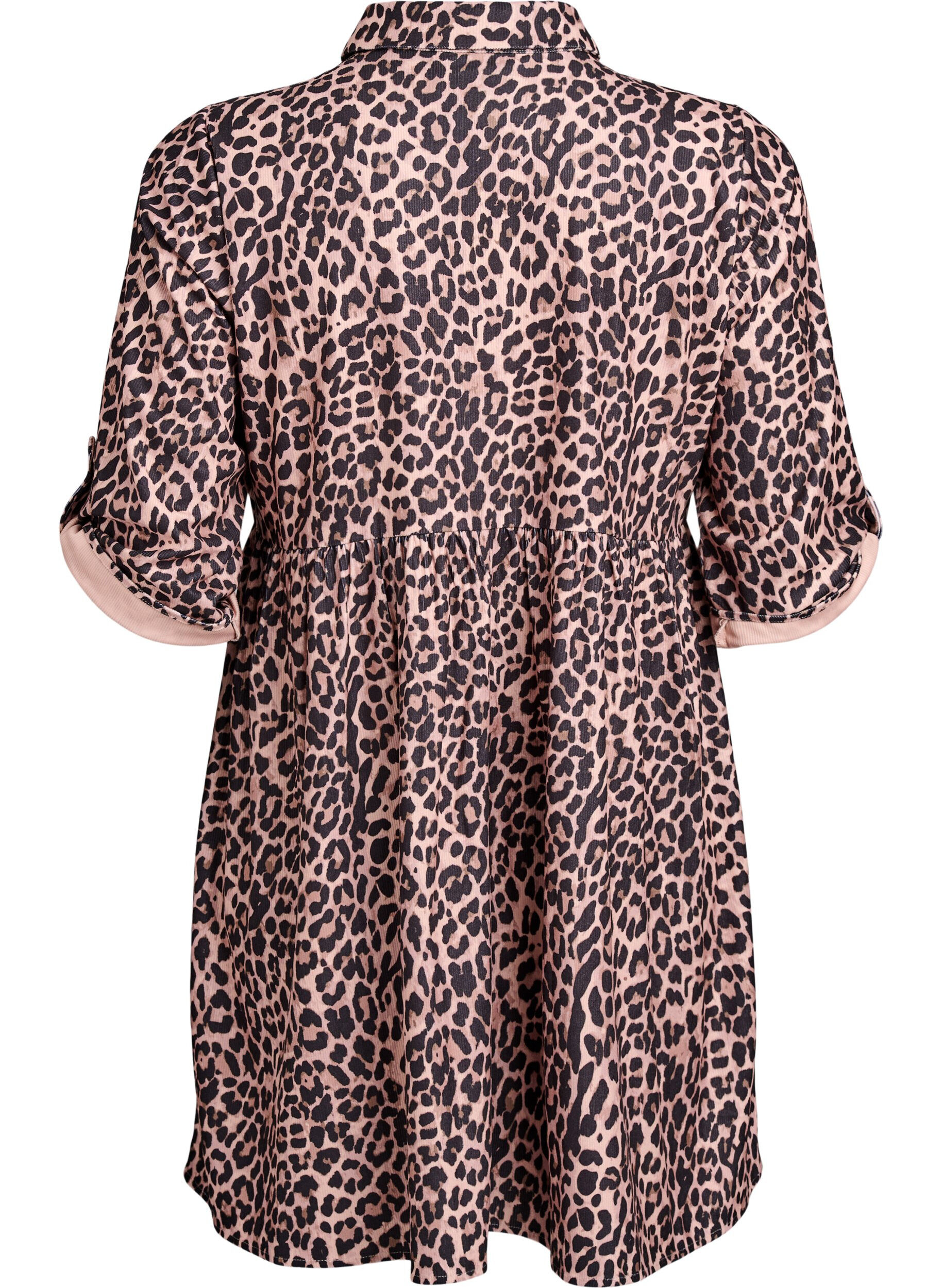 Zizzi Kleid aus Samt mit Leopardenmuster, Braun, Packshot image number 1