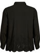 Viskoseshirt mit Lochstickerei, Black, Packshot image number 1