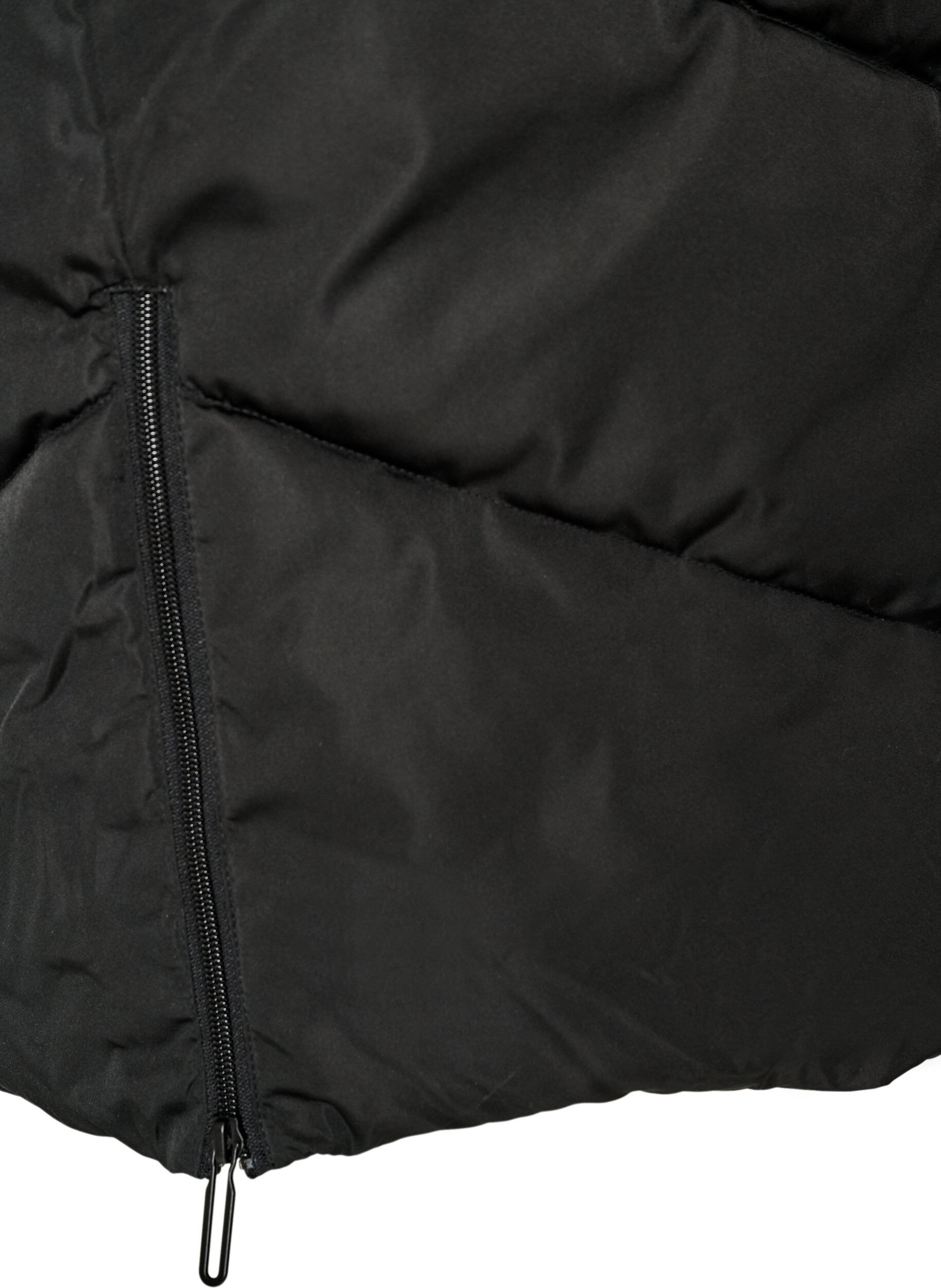 ZizziLanger Puffermantel mit Kapuze und Taschen, Schwarz, Packshot image number 3