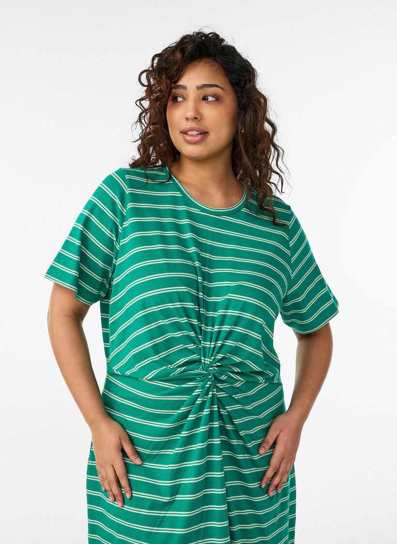 Kleid aus Baumwolle mit Twist-Detail, Gr&uuml;n, Model image number 2