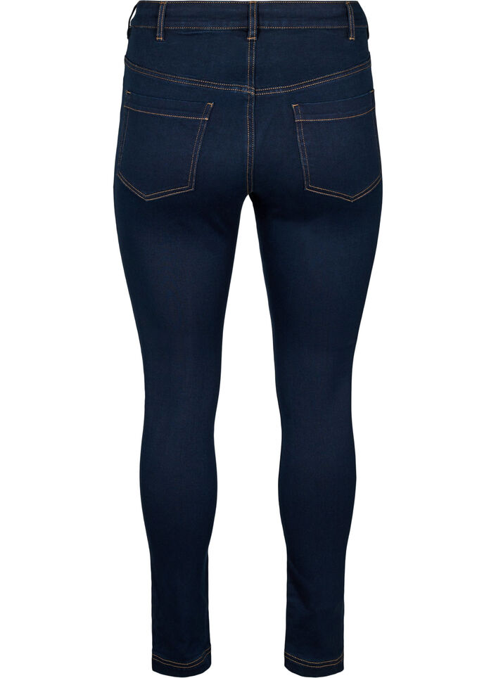 Super Slim Amy Jeans mit hoher Taille, Unwashed, Packshot image number 1