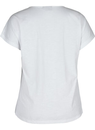 T-Shirt aus Baumwolle mit Printdetails, Bright White FLOWER, Packshot image number 1