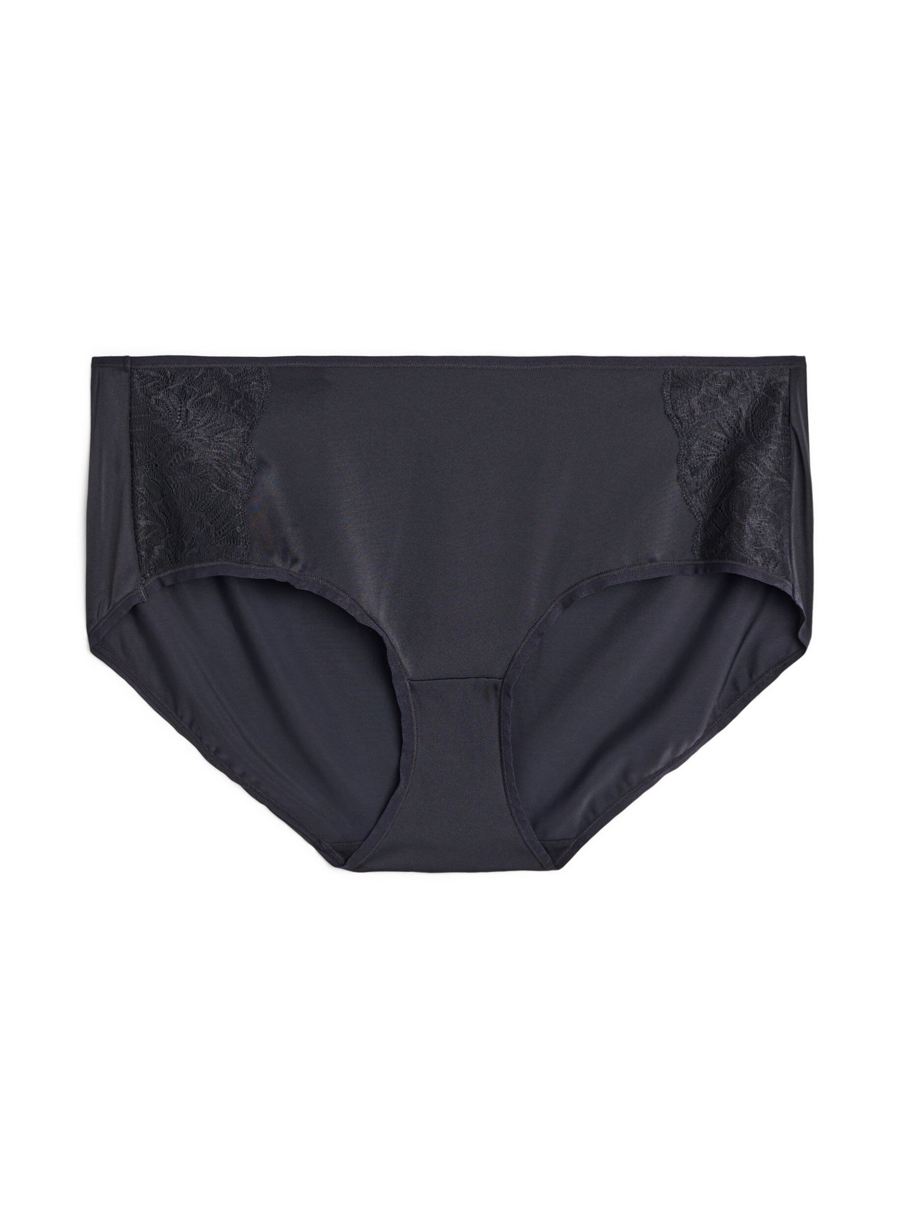 Zizzi Regular rise Unterw&auml;sche 2er-Pack, Schwarz, Packshot image number 2