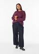 Lockerer Strickpullover mit Kontrastn&auml;hten, Dunkles Bordeaux, Model image number 1