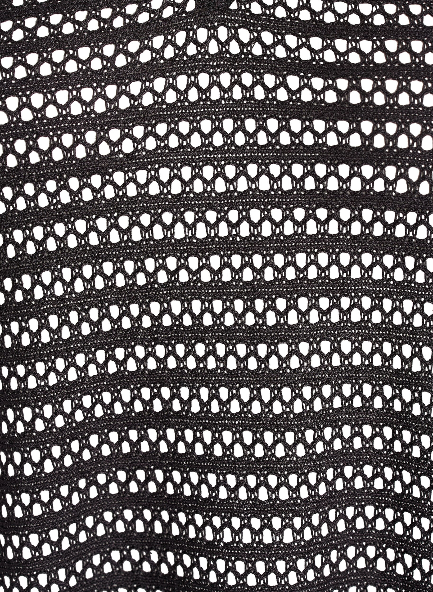 Zizzi &Auml;rmelloses Strandkleid mit Lochstickerei und Seitenschlitzen, Schwarz, Packshot image number 2