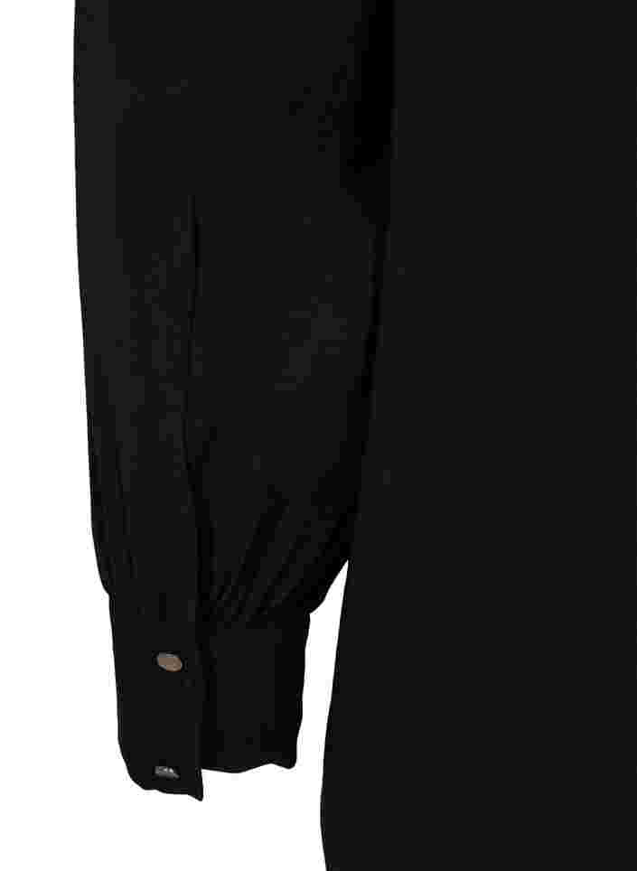 Tunika mit Knöpfen und Rüschendetails, Black, Packshot image number 3