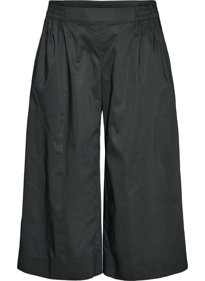 Culotte mit Gummizugbund und weiten Beinen, Schwarz, Packshot image number 0
