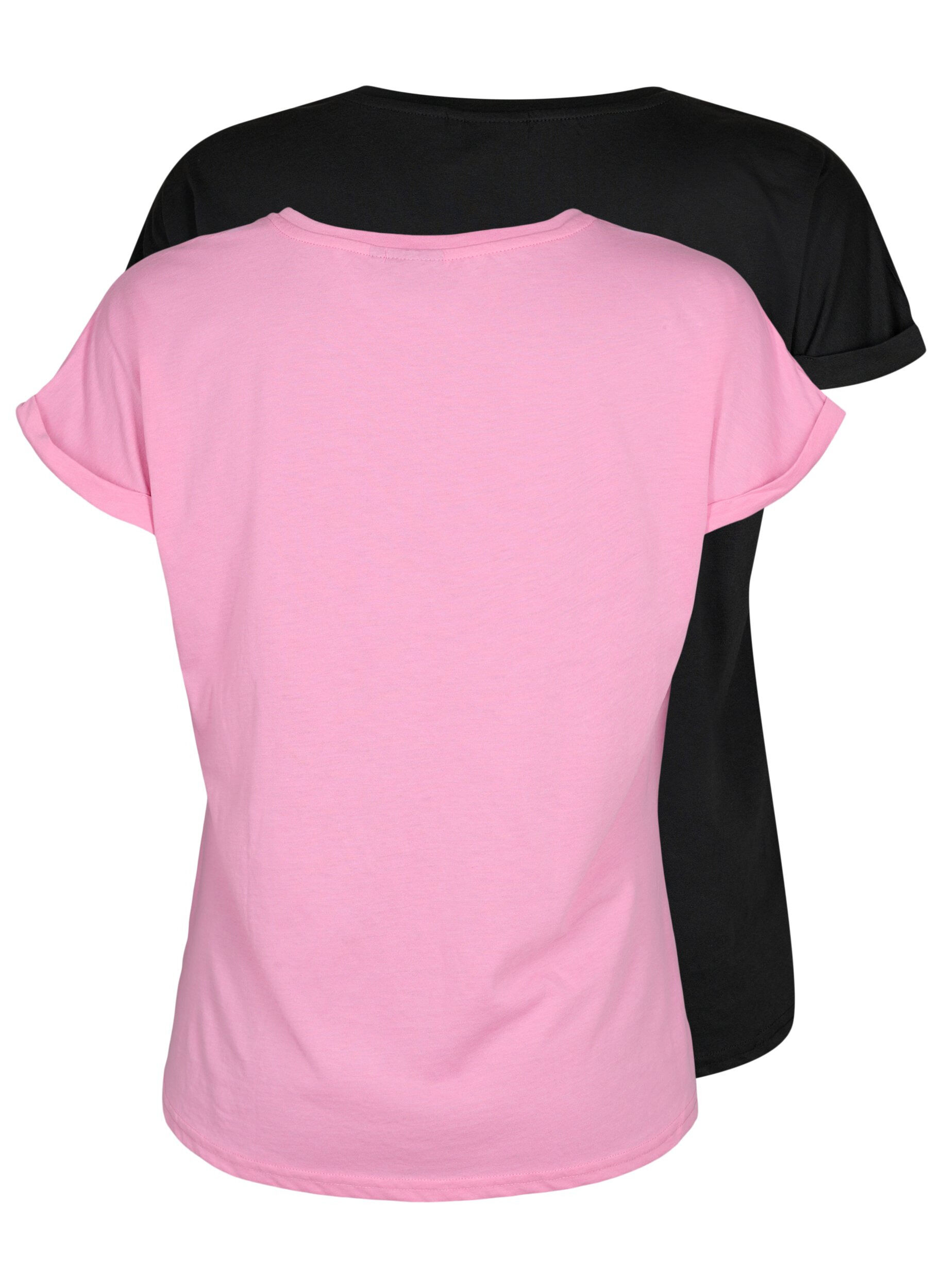 Zizzi 2er-Pack kurz&auml;rmlige T-Shirts, Pink, Packshot image number 1