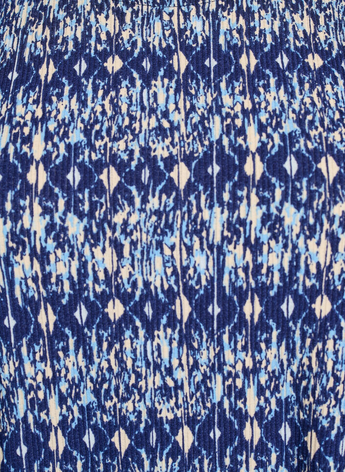 Gemusterte Bluse mit kurzen Ärmeln, Blau, Packshot image number 2