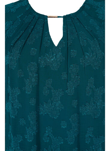 Kleid mit Struktur und kurzen Ärmeln, Ponderosa Pine, Packshot image number 2