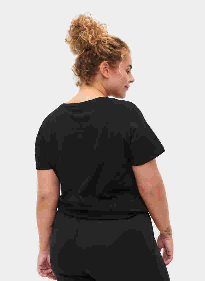Trainings-T-Shirt mit Print, Black w. stripe run, Model image number 1