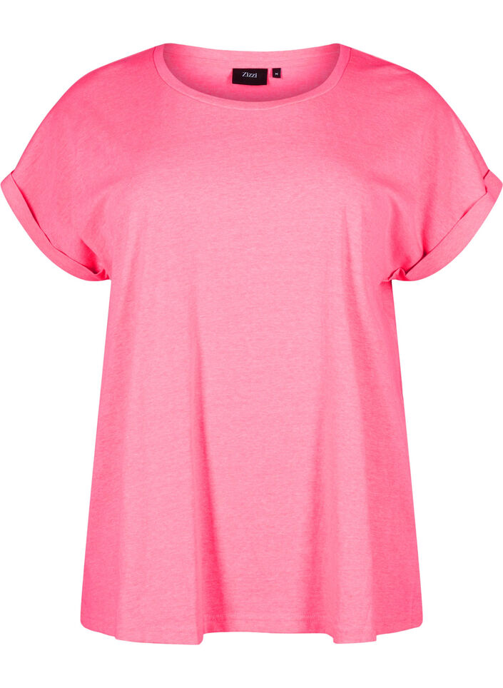 Neonfarbenes T-Shirt aus Baumwolle, Pink, Packshot image number 0
