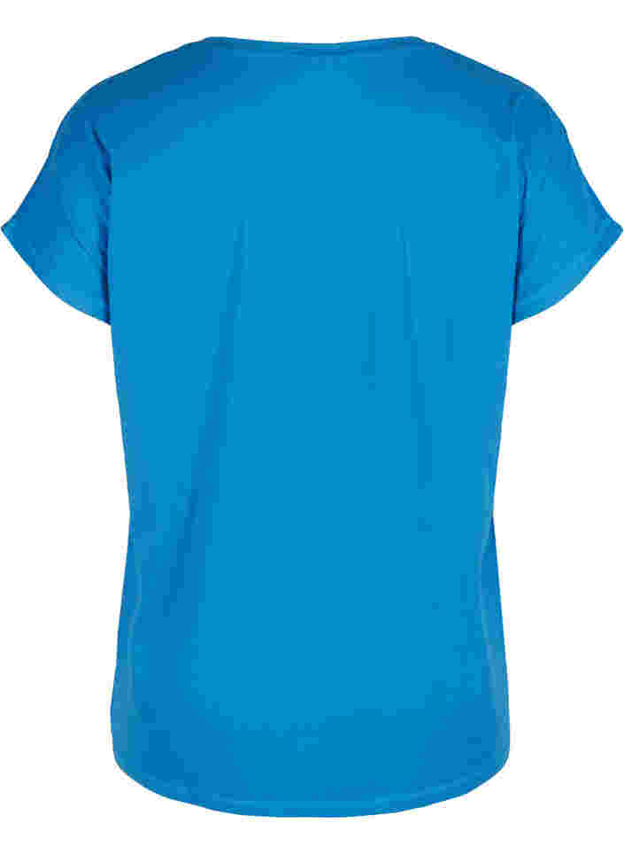 Einfarbiges Trainings-T-Shirt, Daphne Blue, Packshot image number 1