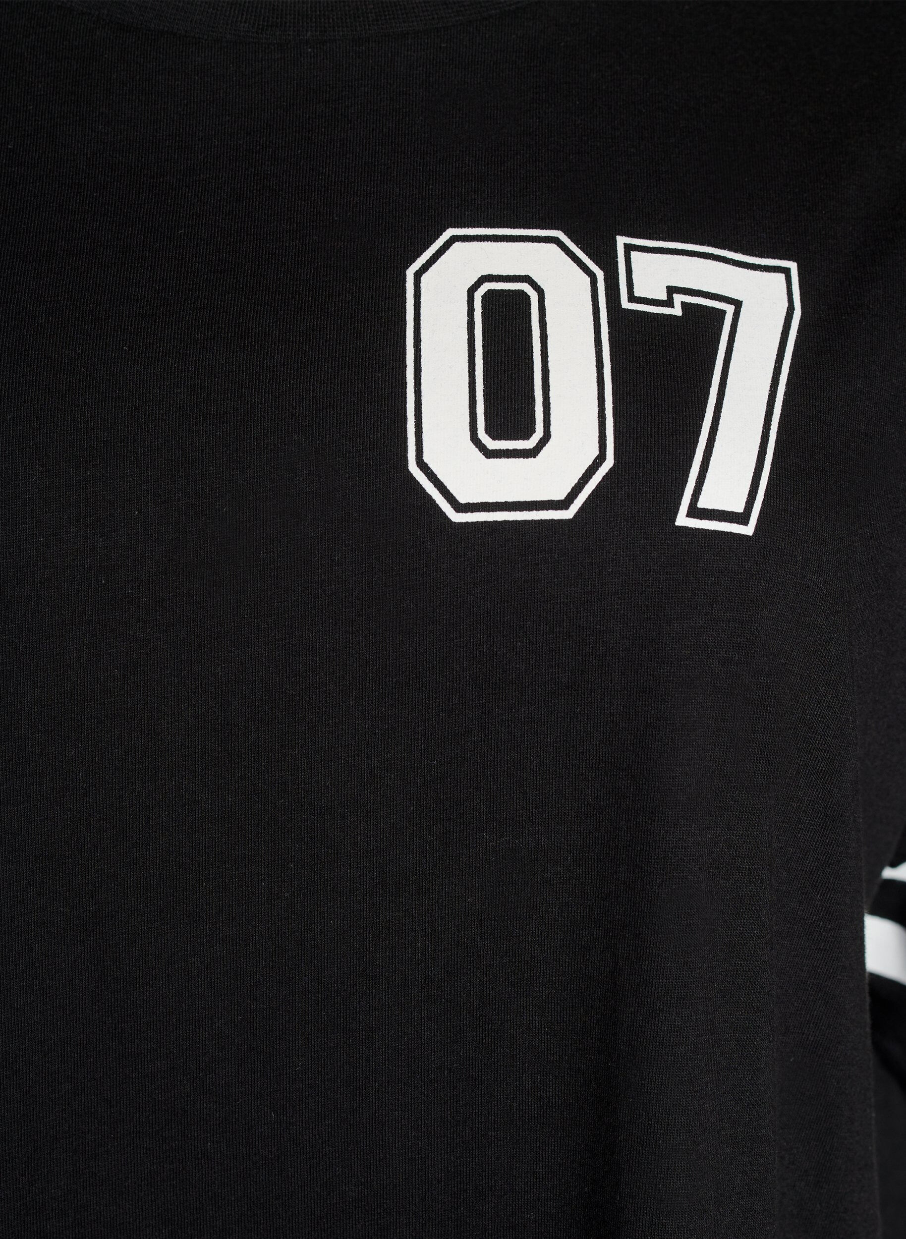 Zizzi Kurzes T-Shirt-Kleid mit sportlichen Details, Schwarz, Packshot image number 2