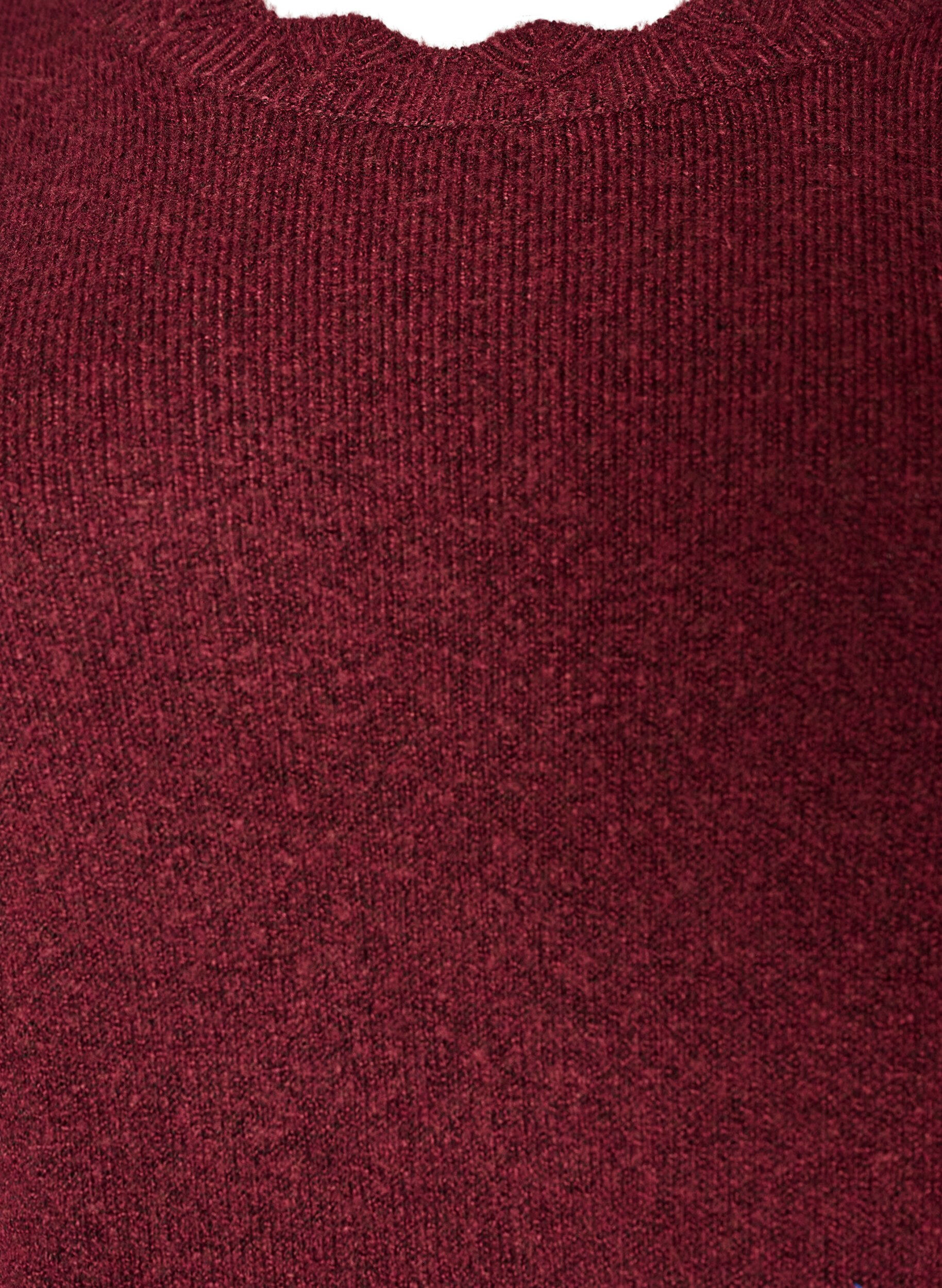 ZizziGestricktes Minikleid mit gewelltem Saum und Schlitzen, Rot, Packshot image number 2