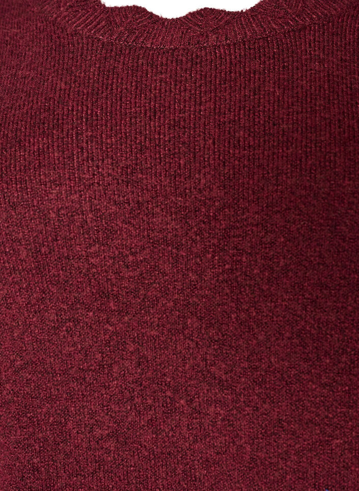 Gestricktes Minikleid mit gewelltem Saum und Schlitzen, Rot, Packshot image number 2