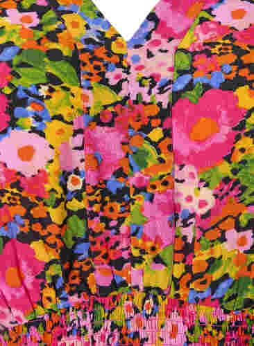 Viskosebluse mit Blumendruck und Smock, Neon Flower Print, Packshot image number 2