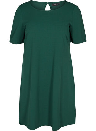 Kurzarm Kleid mit Rundhals, Ponderosa Pine, Packshot image number 0