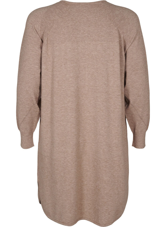 Strickkleid mit Rundhalsausschnitt und Strickmuster, Fossil Mel., Packshot image number 1