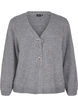 Strickjacke mit einer silbernen Schleife, Medium Grey Melange, Packshot image number 0