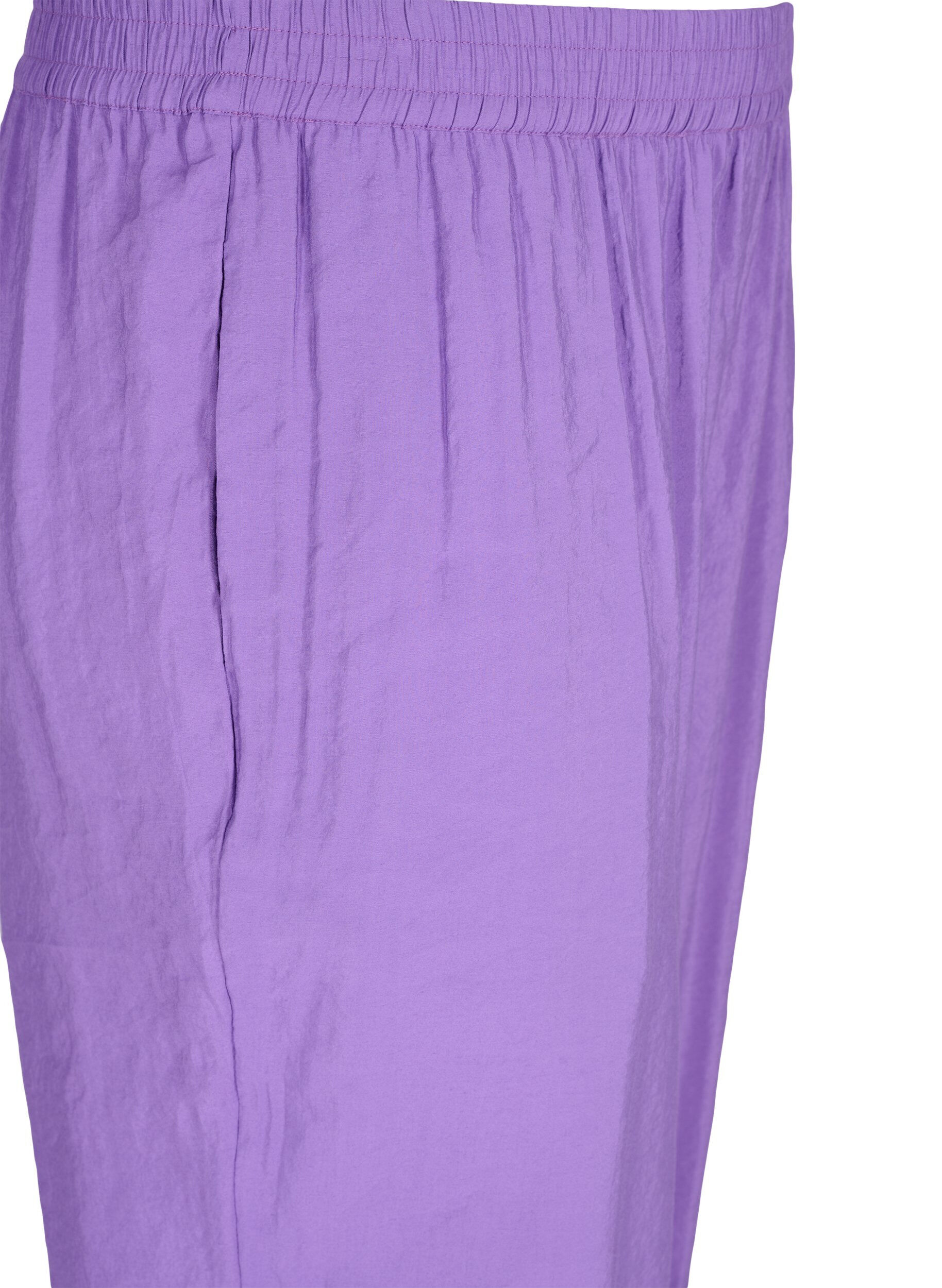Zizzi Lockere Hose aus Viskosemischung mit elastischen Abschl&uuml;ssen, Royal Lilac, Packshot image number 2