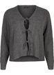 Strickjacke mit Bindedetails, Dark Grey Melange, Packshot image number 0