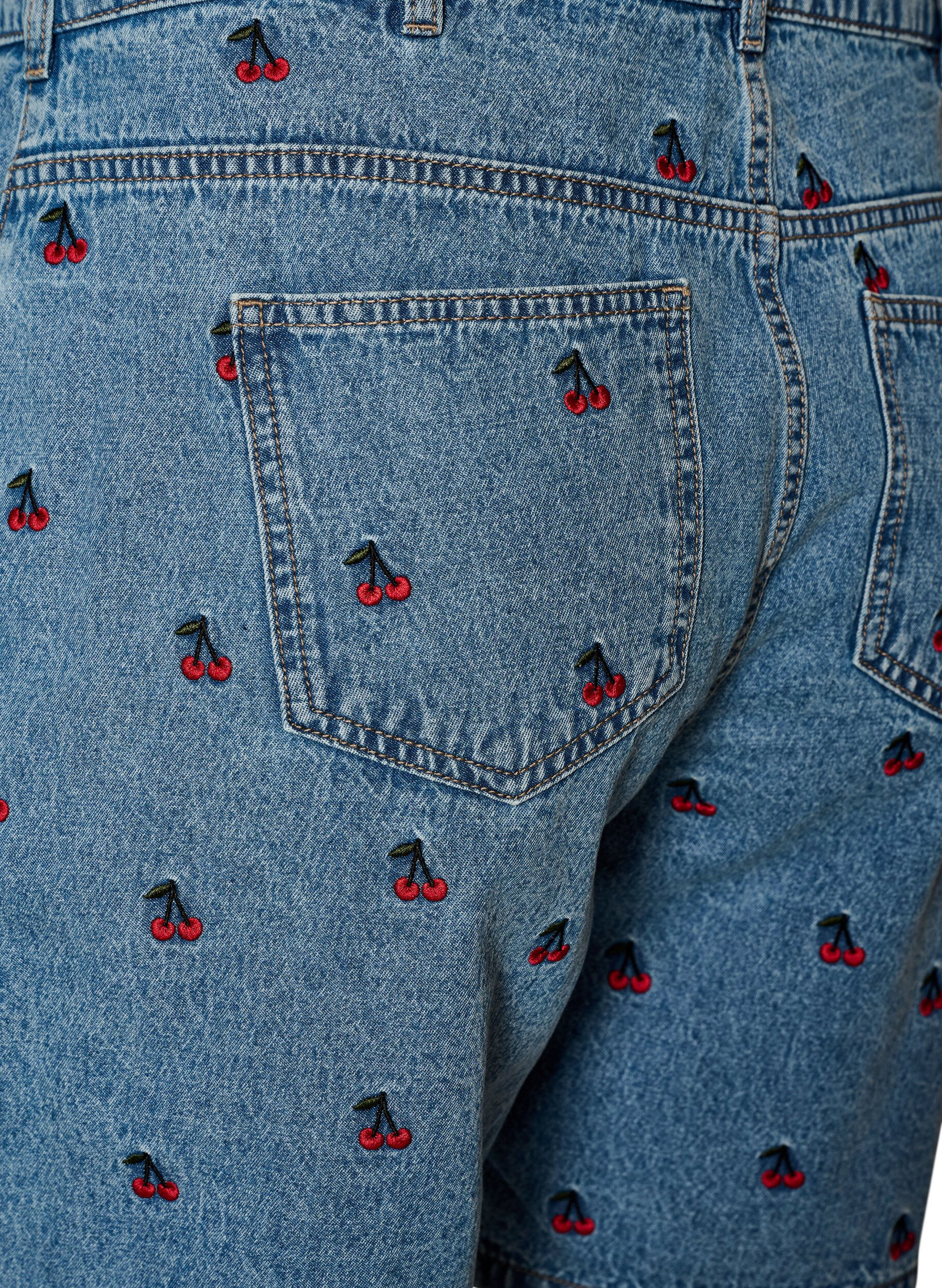 ZizziBestickte Denimshorts, Blau, Packshot image number 3