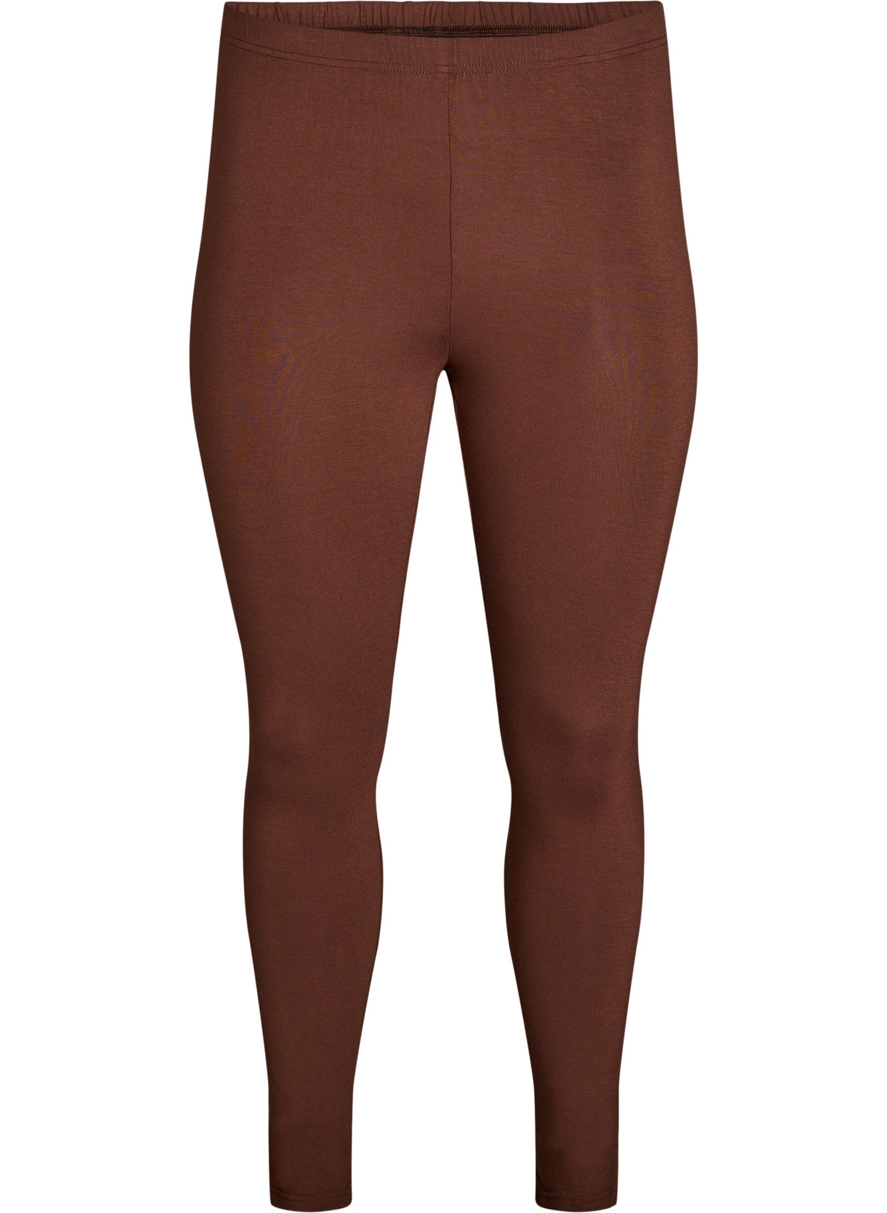 Zizzi Basic Leggings aus Viskose, Braun, Packshot image number 0