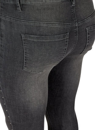 Hochtaillierte Amy Jeans mit Nieten an der Seitennaht, Dark Grey Denim, Packshot image number 3