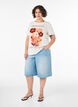 T-shirt aus Baumwolle mit Print, Vanille, Model image number 1