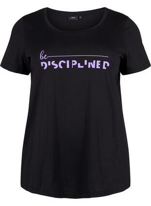 Trainings-T-Shirt mit Print, Black w. Disciplined, Packshot image number 0