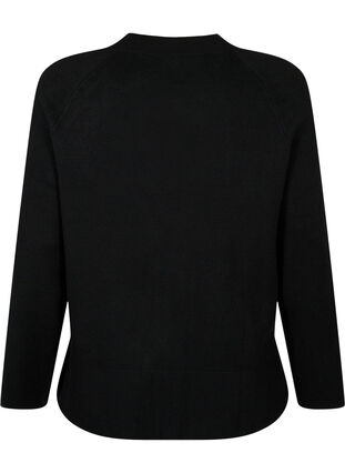 Pullover aus Viskosemischung mit Seitenschlitz	, Black, Packshot image number 1