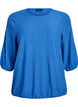Bluse mit Struktur und 3/4-&Auml;rmeln, Blau, Packshot image number 0