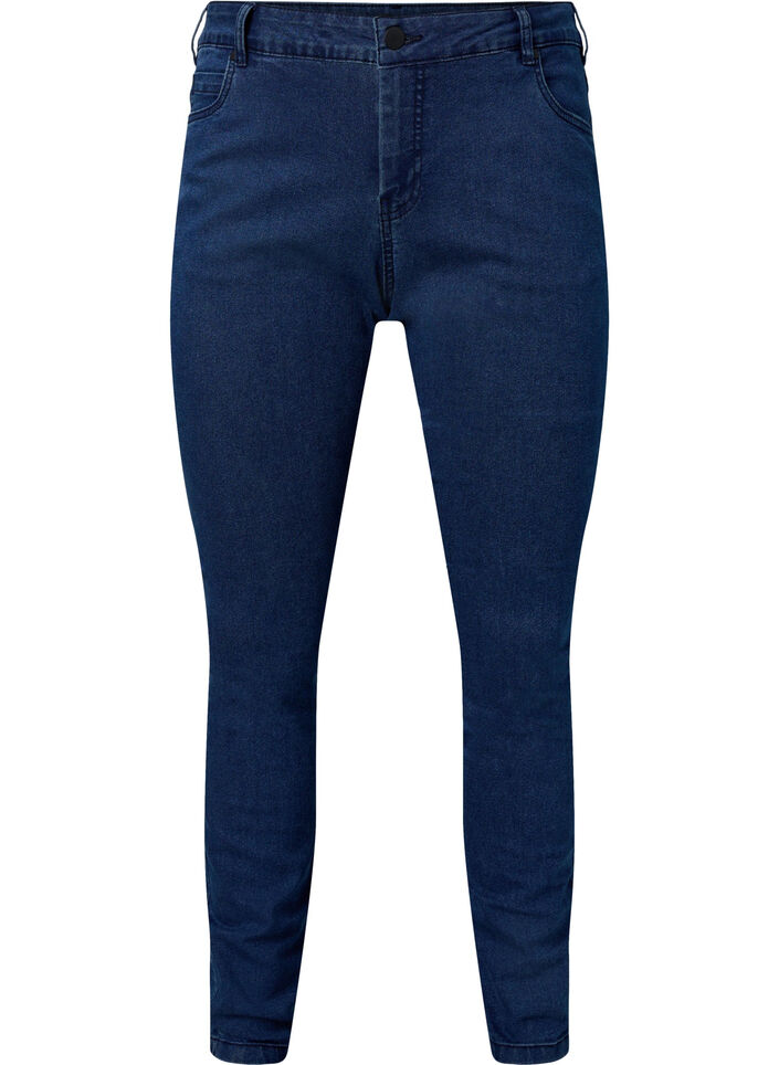 Extra schmale Sanna-Jeans mit normaler Taille, Dark blue, Packshot image number 0