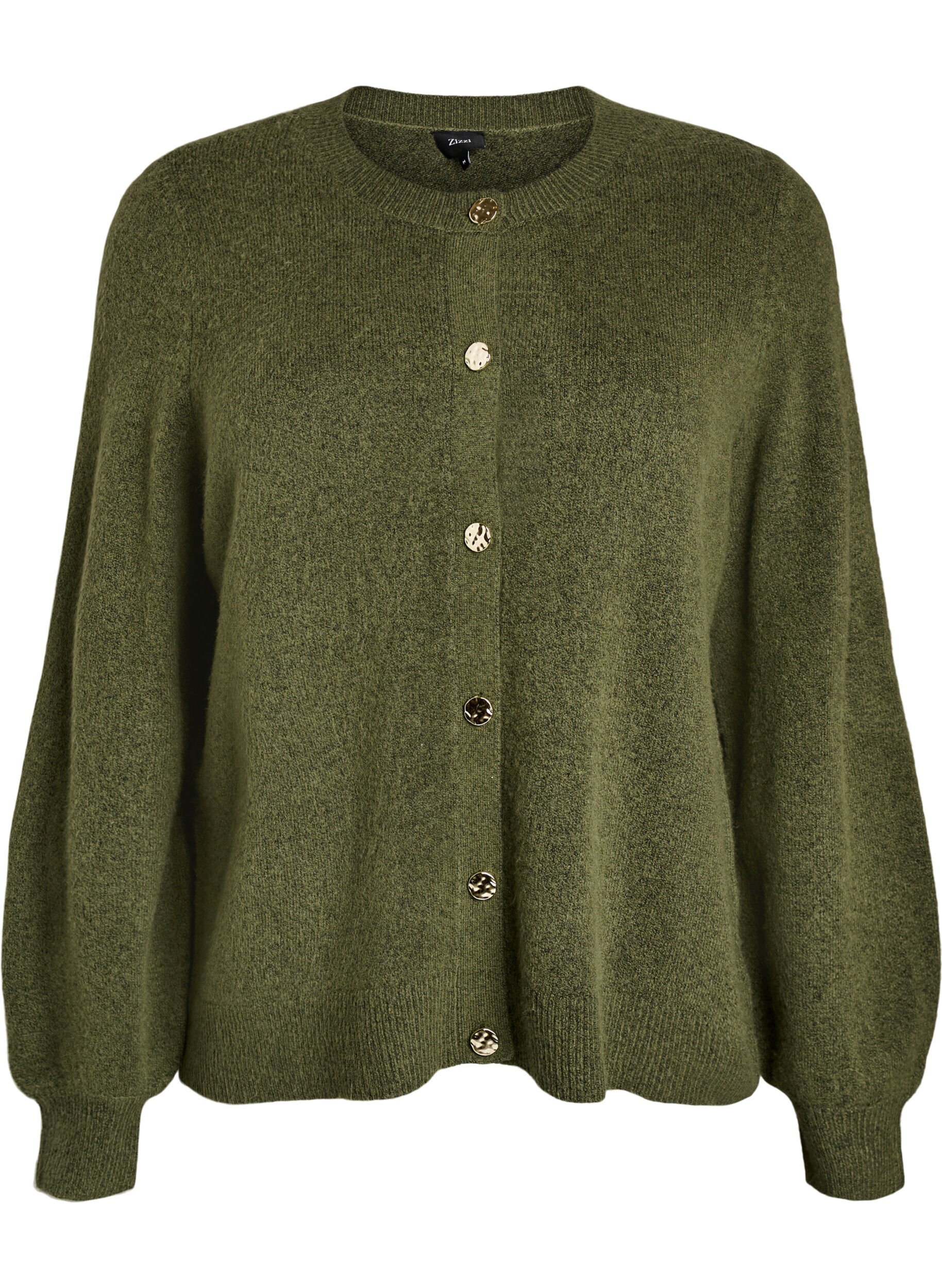 Strickjacke aus weichem Strick mit goldfarbenen Kn&ouml;pfen