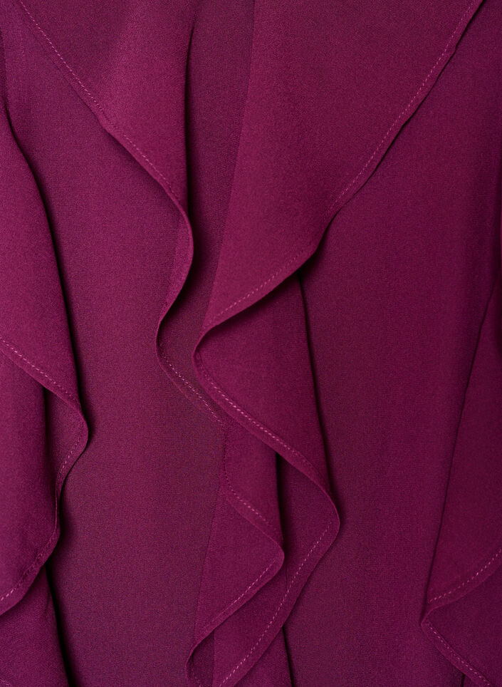 Partykleid mit R&uuml;schendetails und V-Ausschnitt, Rot, Packshot image number 2