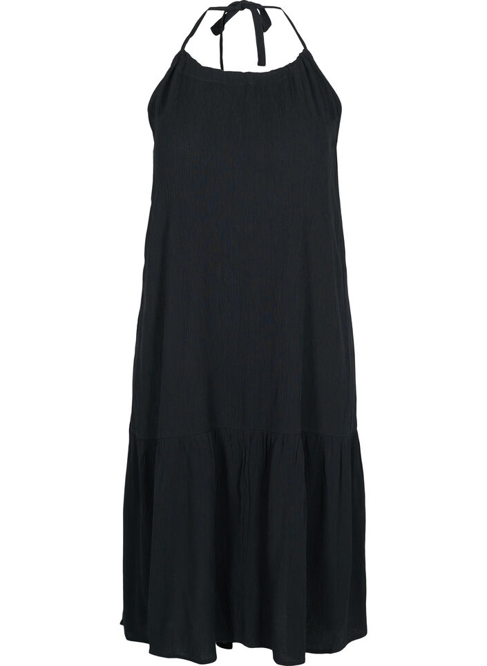 Langes Strandkleid aus Viskose, Black, Packshot image number 0