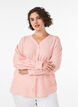 Bluse aus Leinen und Viskose mit V-Ausschnitt, Orange, Model image number 0
