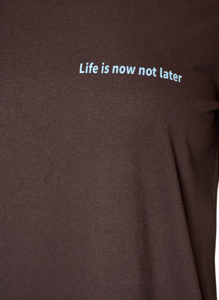 T-Shirt mit Print, Braun, Packshot image number 2