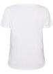 T-Shirt aus Baumwolle mit Frontprint und V-Ausschnitt, Wei&szlig;, Packshot image number 1